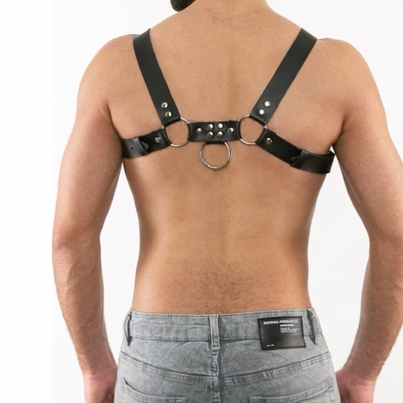 Mens Adjustable Faux Leather Harness - Picture 4 of 4